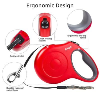 Show full view: FIDA JFA Retractable Dog Leash, Red, Small: 16-ft long slide 2 of 6