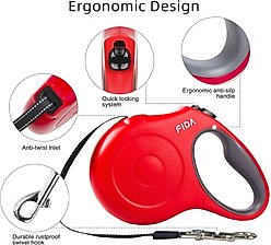 FIDA JFA Retractable Dog Leash, Red, X-Small: 10-ft long slide 2 of 5