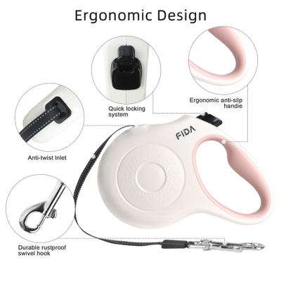 Show full view: FIDA JFA Retractable Dog Leash, White, Medium: 16-ft long slide 3 of 7