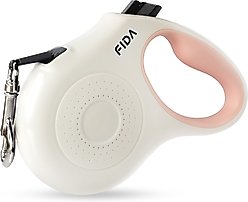 FIDA JFA Retractable Dog Leash, White, Small: 16-ft long