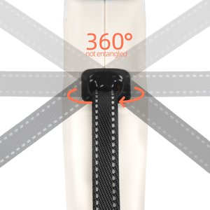 FIDA JFA Retractable Dog Leash, White, Small: 16-ft long