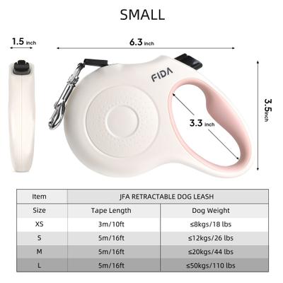 Show full view: FIDA JFA Retractable Dog Leash, White, Small: 16-ft long slide 6 of 8
