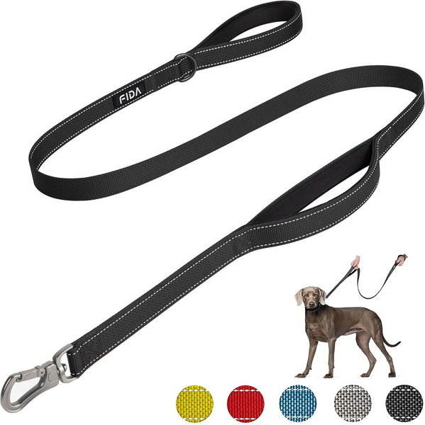 Show full view: FIDA Leash with Integrated Traffic Handles Dog Leash, 5-ft long, 1-in wide, Black slide 1 of 8