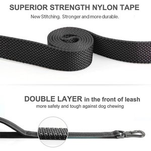 FIDA Leash with Integrated Traffic Handles Dog Leash, 5-ft long, 1-in wide, Black