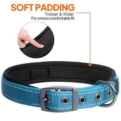 Show full view: FIDA Neoprene Lined Dog Collar, Blue, Medium: 14.5 to 19-in neck, 1-in wide slide 4 of 7