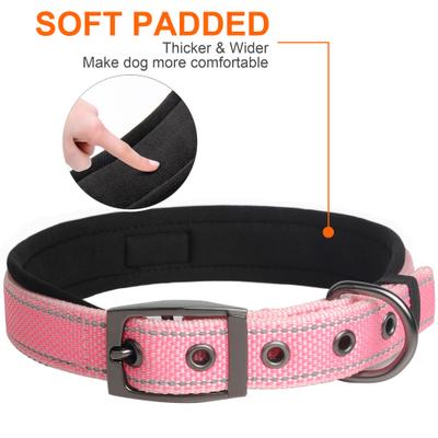 Show full view: FIDA Neoprene Lined Dog Collar, Pink, Medium: 14.5 to 19-in neck, 1-in wide slide 3 of 6