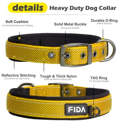 Fida Heavy Duty Dog Collar - Large, Yellow main image 0