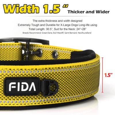 Show full view: FIDA Neoprene Lined Dog Collar, Yellow, X-Large: 24 to 28-in neck, 1.5-in wide slide 2 of 7