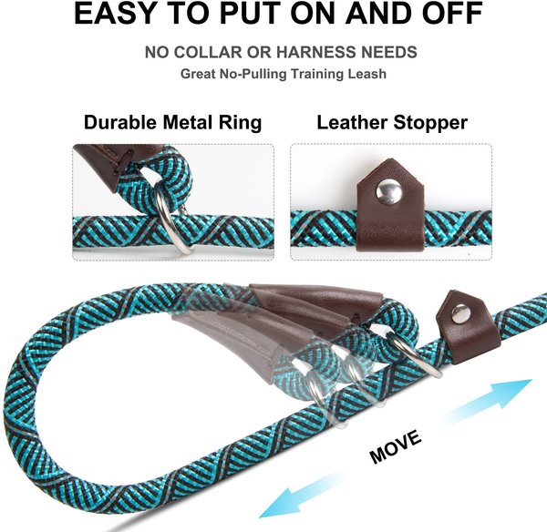 Show full view: FIDA Rope Slip Training Dog Leash, 6-ft long, 1/2-in wide, Blue slide 2 of 7