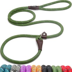 FIDA Rope Slip Training Dog Leash, 6-ft long, 1/2-in wide, Green
