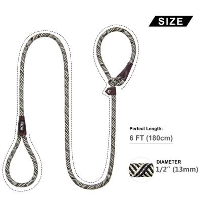 Show full view: FIDA Rope Slip Training Dog Leash, 6-ft long, 1/2-in wide, Grey slide 4 of 7