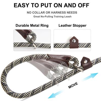 Show full view: FIDA Rope Slip Training Dog Leash, 6-ft long, 1/2-in wide, Grey slide 3 of 7