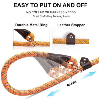 Show full view: FIDA Rope Slip Training Dog Leash, 6-ft long, 1/2-in wide, Orange slide 2 of 4