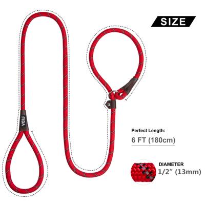 Show full view: FIDA Rope Slip Training Dog Leash, 6-ft long, 1/2-in wide, Red slide 5 of 7