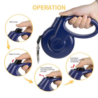 Show full view: FIDA Styleash Retractable Dog Leash, 10-ft long, Blue, X-Small slide 3 of 6