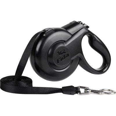 FIDA FIDA Styleash Retractable Dog Leash, 16-ft long, Black, Medium
