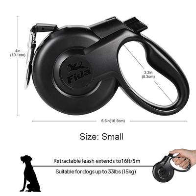 Show full view: FIDA Styleash Retractable Dog Leash, 16-ft long, Black, Small slide 3 of 6