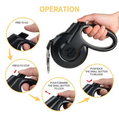 Show full view: FIDA Styleash Retractable Dog Leash, 16-ft long, Black, Small slide 4 of 6