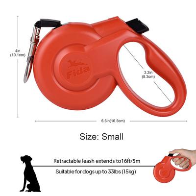 Show full view: FIDA Styleash Retractable Dog Leash, 16-ft long, Red, Small slide 2 of 6