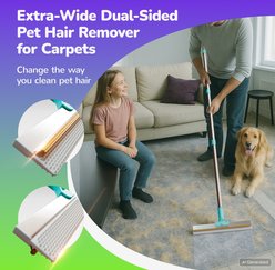 Fido Fave Dual-Sided Pet Hair Removal Carpet Rake, Blue slide 2 of 9