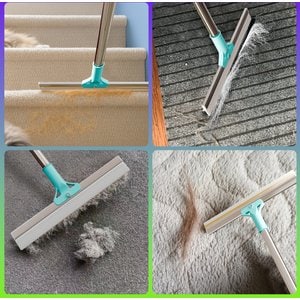 Fido Fave Dual-Sided Pet Hair Removal Carpet Rake, Blue
