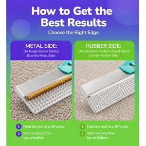 Fido Fave Dual-Sided Pet Hair Removal Carpet Rake, Blue