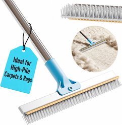 Fido Fave Dual-Sided Pet Hair Removal Carpet Rake with Extended Silicone & Metal Edge