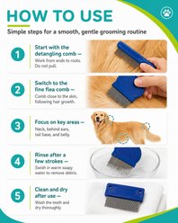 Fido Fave Flea Comb & Detangling Dog & Cat Grooming Set, Blue, pack of 6 slide 2 of 8