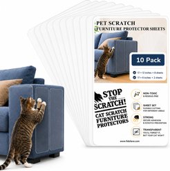 Fido Fave Heavy Duty Clear Guard Furniture Cat Scratch Protector, Transparent, 10 count