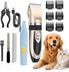 Fido Fave Low Noise Rechargeable Cordless Electric Quiet Pet Hair Clippers & Paw Trimmer Set