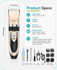 Fido Fave Low Noise Rechargeable Cordless Electric Quiet Pet Hair Clippers & Paw Trimmer Set slide 2 of 9