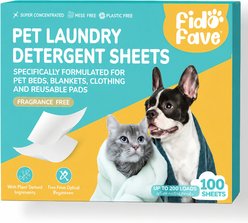 Fido Fave Pet Laundry Detergent Sheets Odor Remover, 100 count