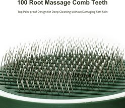 Fido Fave Self-Cleaning UV Sterilization Cat Slicker Brush, Green, Medium slide 2 of 9