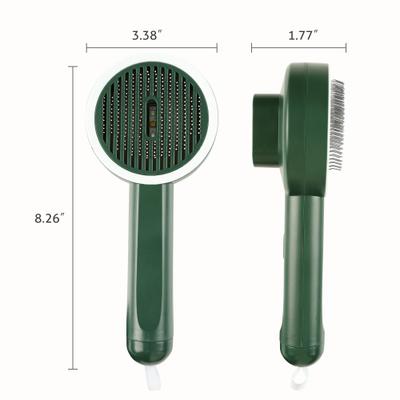 Show full view: Fido Fave Self-Cleaning UV Sterilization Cat Slicker Brush, Green, Medium slide 5 of 11