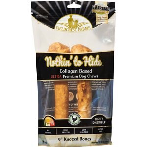 Fieldcrest Farms Nothin' To Hide 9-inch Ultra Knotted Bone Chicken Flavor Dog Chews, 2 count