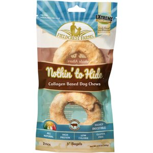 Fieldcrest Farms Nothin' To Hide Bagel 3-inch Beef Flavor Dog Chews, 2 count