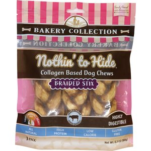 Fieldcrest Farms Nothin' To Hide Bakery Collection Braided Stix 5.5-inch Beef Flavor Dog Chews, Medium, 3 count