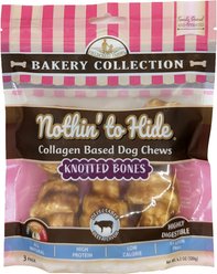 Fieldcrest Farms Nothin' to Hide Bakery Collection Small Knotted Bone 4-inch Beef Dog Chew Treats, 3 count