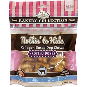 Fieldcrest Farms Nothin' To Hide Bakery Collection Knotted Bone 4-inch Beef Flavor Dog Chews, Small, 3 count