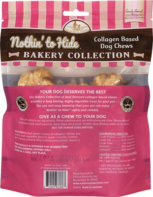 Show full view: Fieldcrest Farms Nothin' To Hide Bakery Collection Knotted Bone 4-inch Beef Flavor Dog Chews, Small, 3 count slide 3 of 4