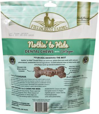Show full view: Fieldcrest Farms Nothin' to Hide Dental Wave 5-inch Beef Flavor Dog Chews, 6 count slide 3 of 5