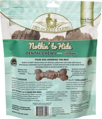 Show full view: Fieldcrest Farms Nothin' to Hide Beef 7-in Dental Dog Chews, 3 count slide 3 of 5