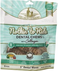 Fieldcrest Farms Nothin' to Hide Dental Wave Beef 5-in Dog Chews, 6 count