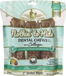 Fieldcrest Farms Nothin' to Hide Dental Wave Beef 7-in Dog Chews, 3 count