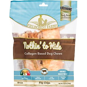 Fieldcrest Farms Nothin' To Hide Premium Dog Chews Flip Chips Beef Flavor Natural Chew Dog Treats, 8 count