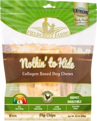 Fieldcrest Farms Nothin' To Hide Premium Dog Chews Flip Chips Chicken Flavor Natural Chew Dog Treats, 8 count