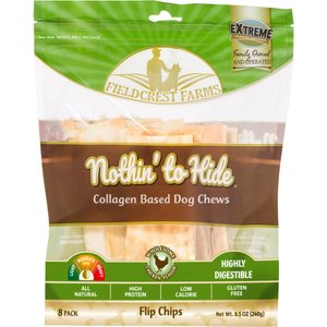 Fieldcrest Farms Nothin' To Hide Flip Chips Chicken Flavor Dog Chews, 8 count