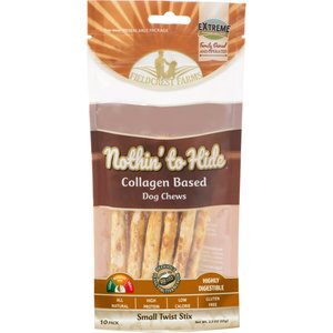Fieldcrest Farms Nothin' To Hide Small Twist Stix Peanut Butter Flavor Dog Chews, 10 count