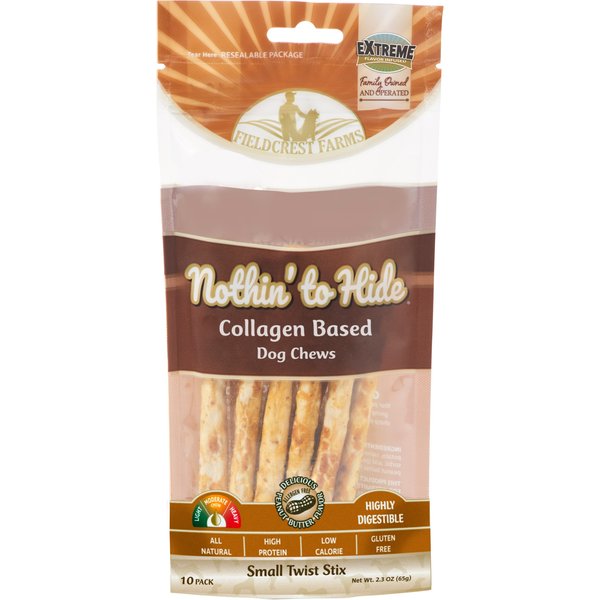 Fieldcrest Farms Nothin' To Hide Small Twist Stix Peanut Butter Flavor Dog Chews