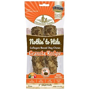 Fieldcrest Farms Nothin' To Hide Small Roll 5-inch Granola Flavor Dog Chews, 2 count
